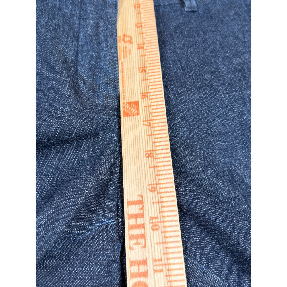 L.L.Bean Trousers Womens 12 Tall Blue Denim Straight Leg Stretch Wide Leg - Picture 10 of 10